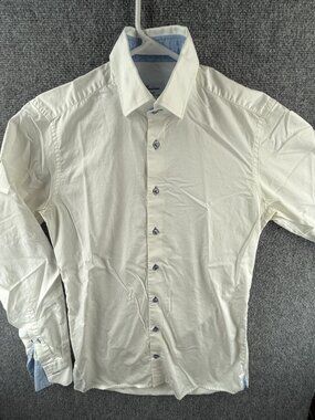 Stenstroms White Cotton Slimline Twofold Super 15 Spread Button Up Long Sleeve